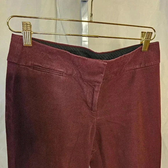 Ann Taylor Loft Petite Julie Straight Pants - Size 4P, Burgundy - Picture 3 of 7